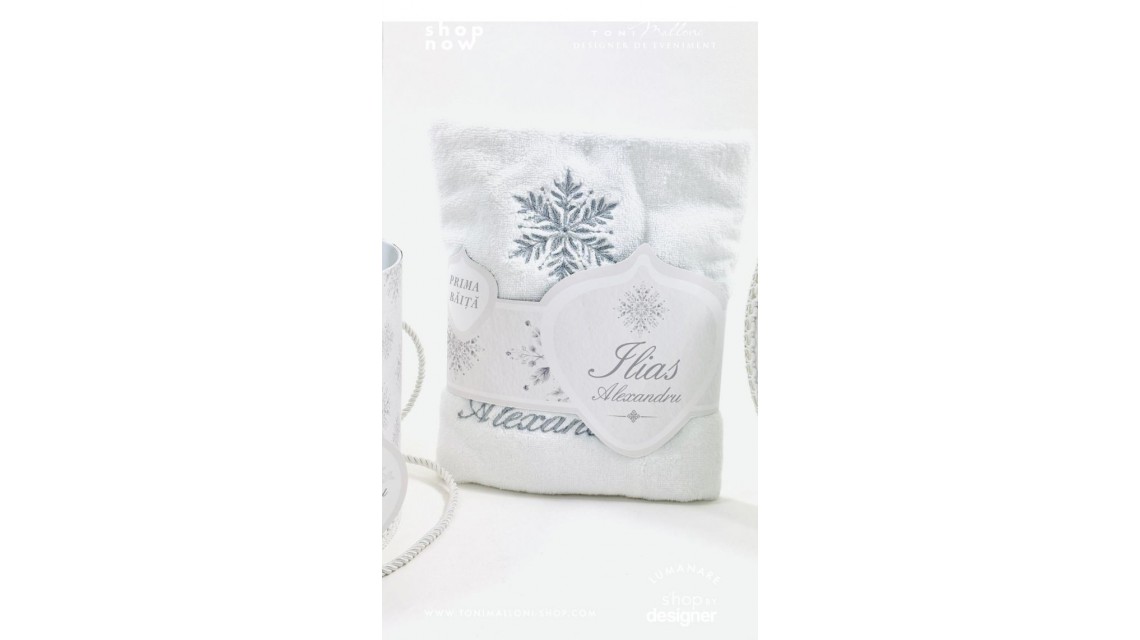 Set Prima Baita cu nasii dupa Botez pentru Băieți cu fulgi de nea 13